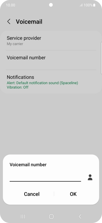 Key in +447836121121 and press OK.