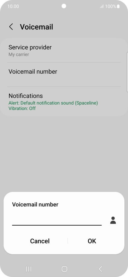 Key in +447836121121 and press OK.