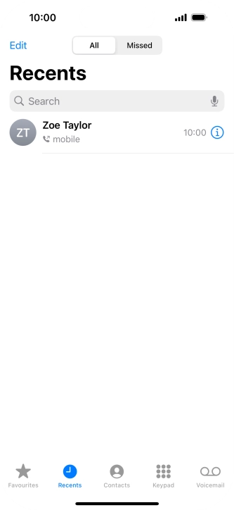 Press the information icon next to the required phone number.
