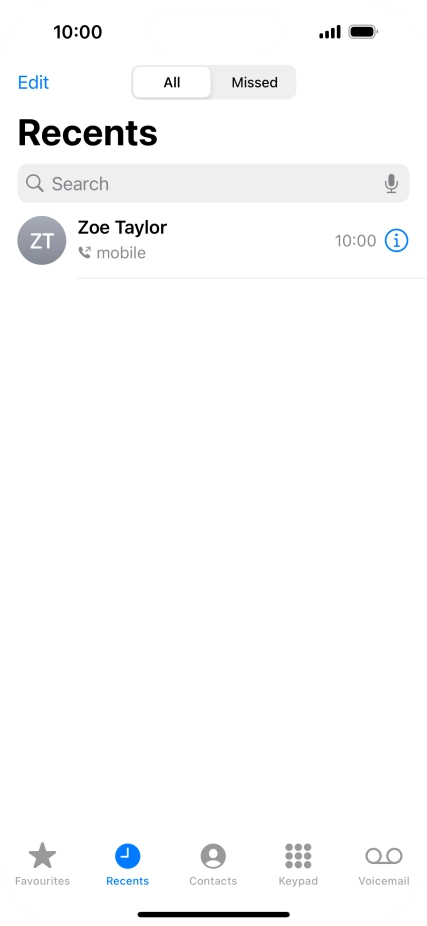 Press the information icon next to the required phone number. Press the information icon next to the required phone number.