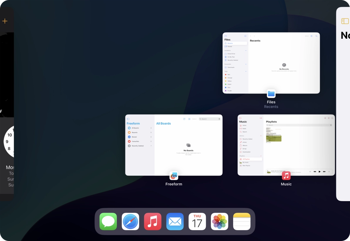 Press the required application.