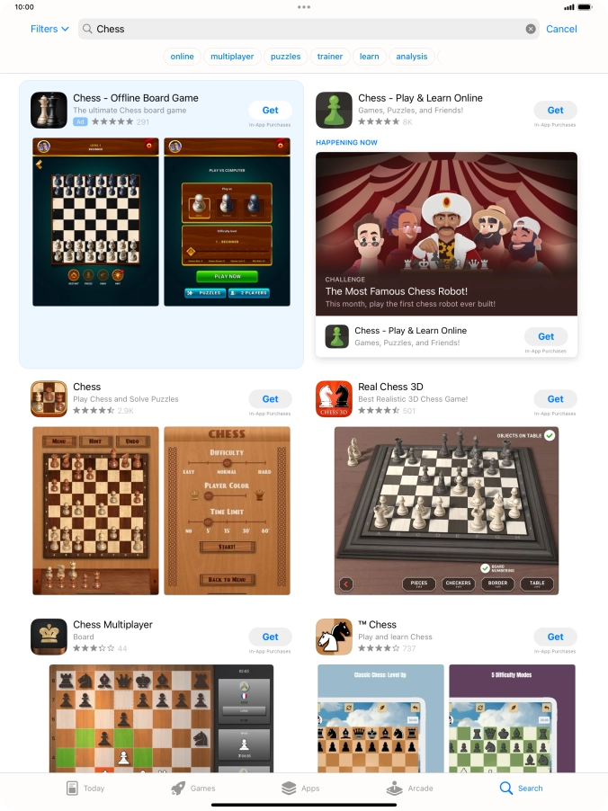 Press the required app. Press the required app.