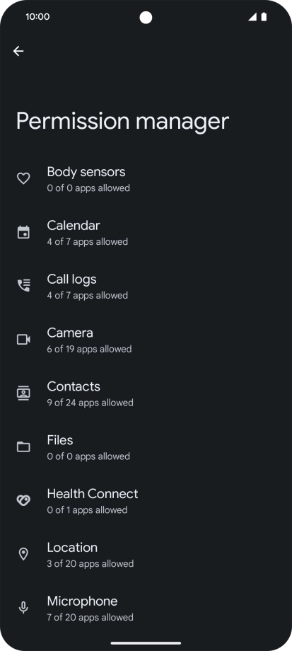 Press the required phone function.
