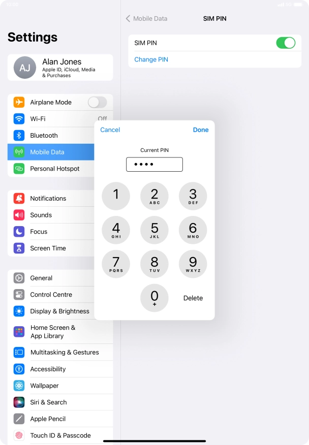 Key in your current PIN and press Done.