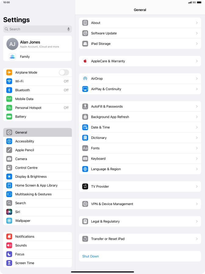Press iPad Storage. Press iPad Storage.