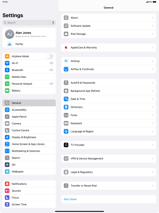 Press iPad Storage. Press iPad Storage.