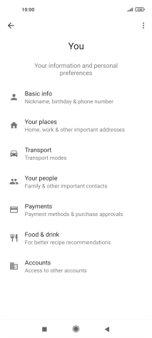 Press Basic info and follow the instructions on the screen to select phone owner settings.