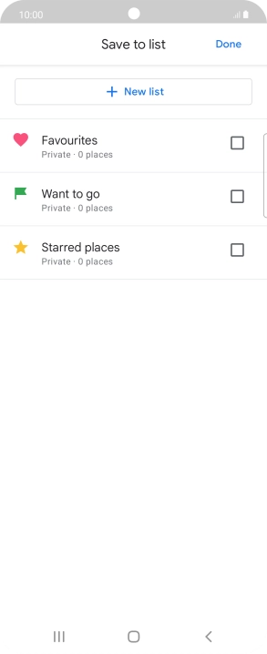 Press the required setting.
