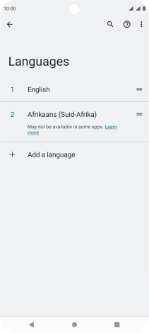 To select the new language as the default language, press the move icon next to the required language and drag it to the top of the list. To select the new language as the default language, press the move icon next to the required language and drag it to the top of the list.