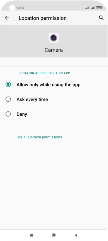 Press the required setting.