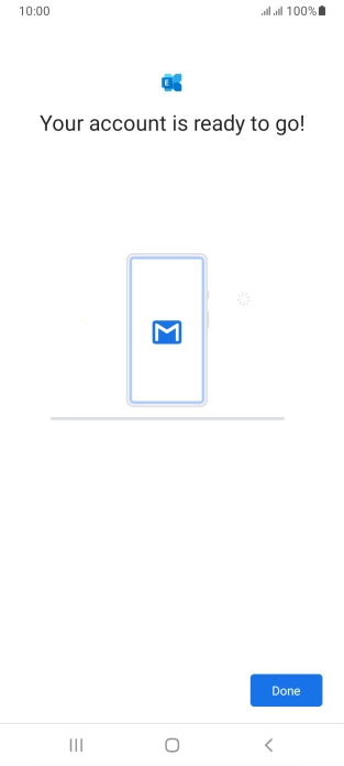 If this screen is displayed, your email account has been recognised and is being set up automatically. Follow the instructions on the screen to key in more information and finish setting up your phone.