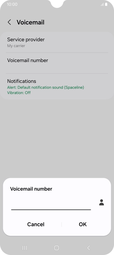 Key in +447836121121 and press OK.