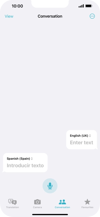 Press the microphone icon and say the required word or sentence.