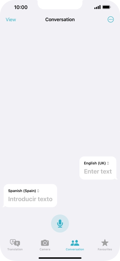 Press the microphone icon and say the required word or sentence.