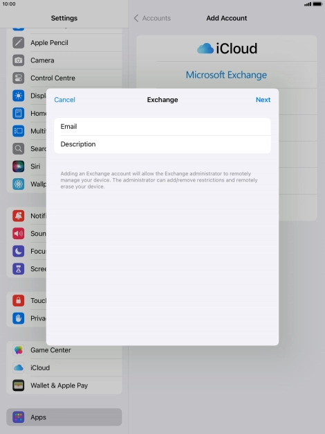 Press Description and key in the required name.