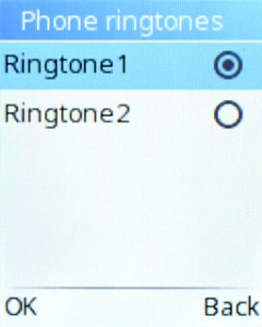 Highlight the required ring tones to hear them.