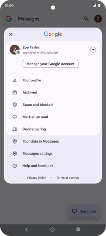 Press Messages settings.