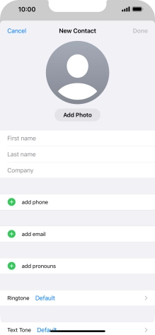 Press First name and key in the first name.