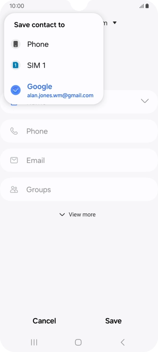 Press the required Google account.