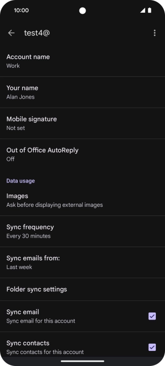 Press Account name and key in the required name. Press Account name and key in the required name.