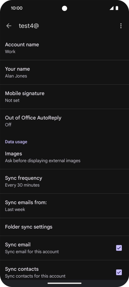 Press Account name and key in the required name. Press Account name and key in the required name.