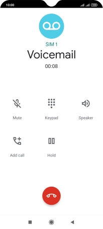 Press the end call icon. Press the end call icon.