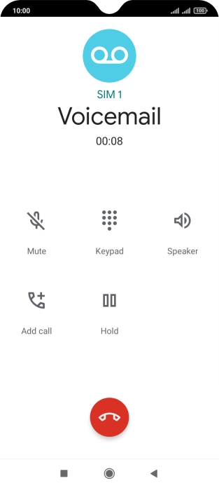 Press the end call icon. Press the end call icon.