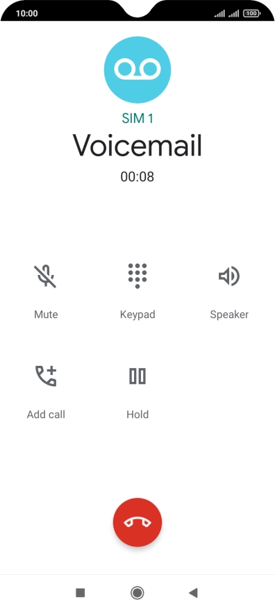 Press the end call icon. Press the end call icon.