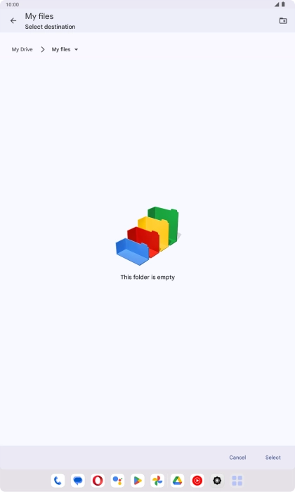 To create a new folder, press the new folder icon and follow the instructions on the screen to create a new folder.