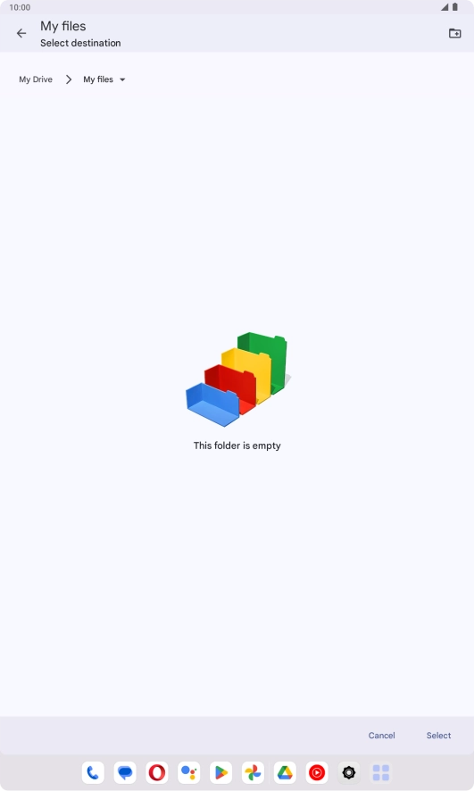 To create a new folder, press the new folder icon and follow the instructions on the screen to create a new folder.