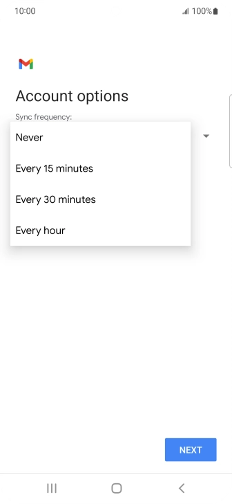 Press the required setting.