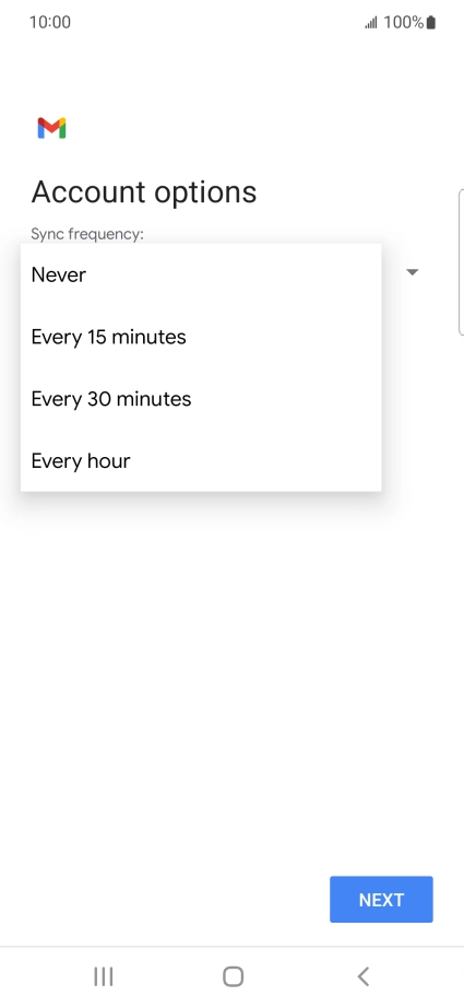 Press the required setting.