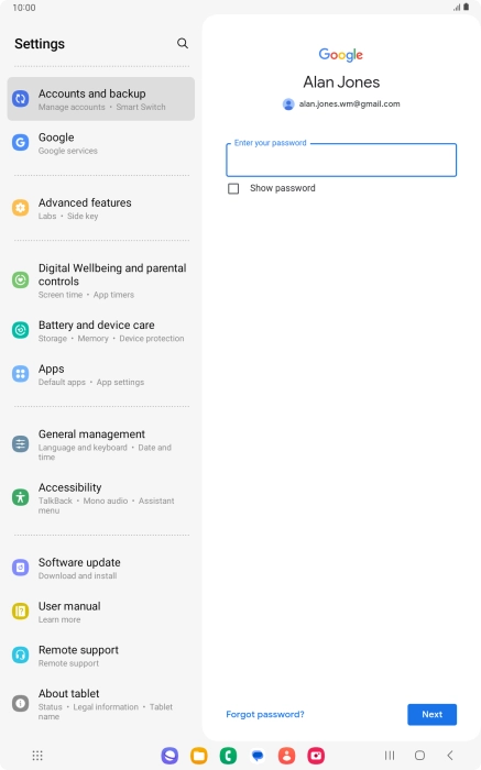 Press the field below 
