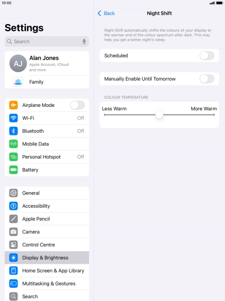 Press the indicator next to 