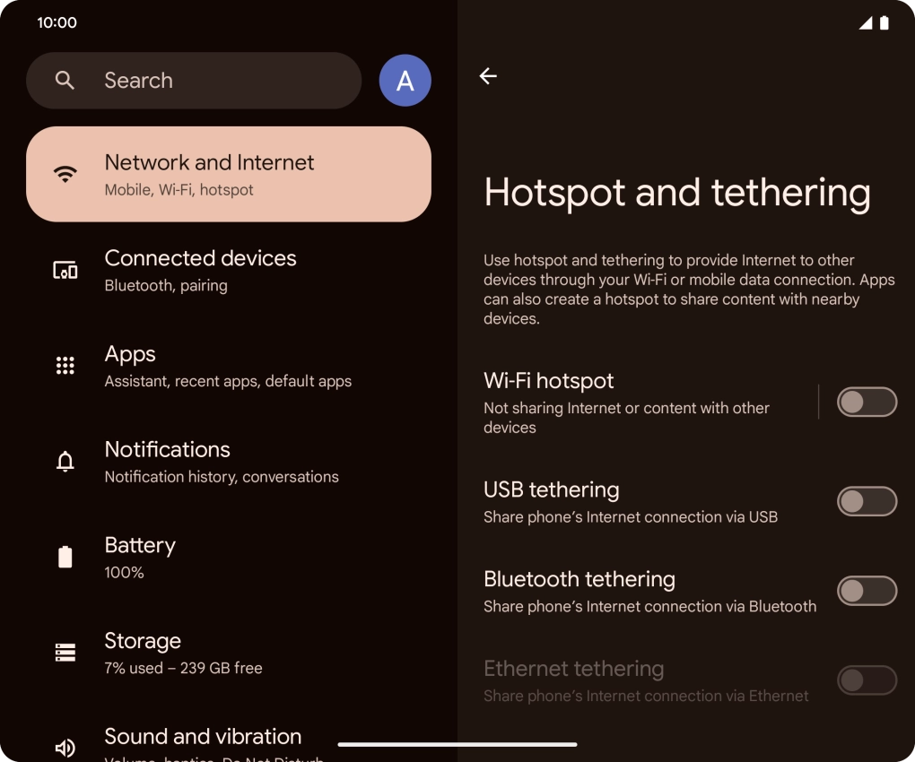 Press Wi-Fi hotspot.