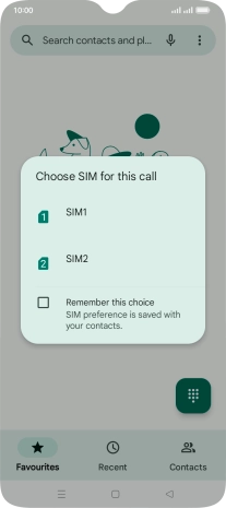 Press the required SIM.