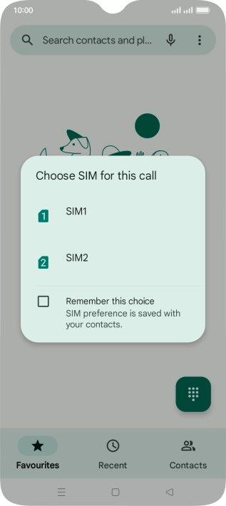 Press the required SIM.