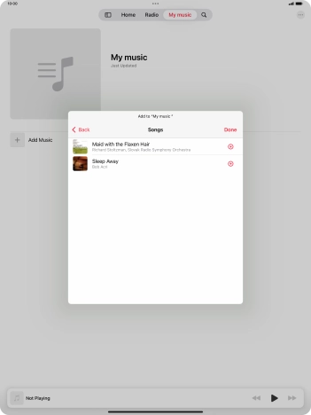 Go to the required category and press the add icon next to the required audio file.