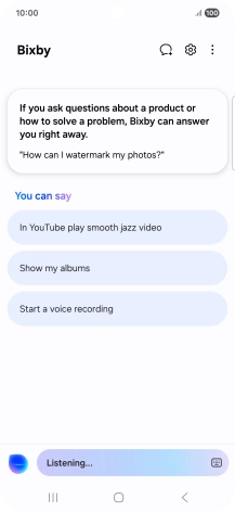 Say, in your own words, what you would like your phone to do, e.g.: OPEN [app], CALL [contact], SEARCH THE WEB FOR [information].