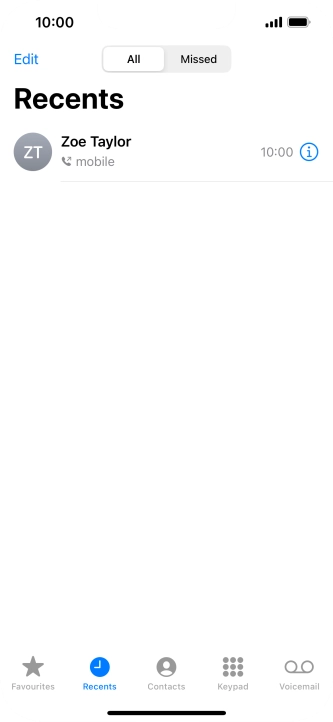 Press the information icon next to the required phone number.