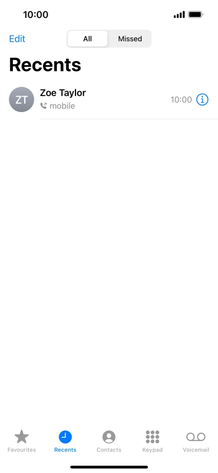 Press the information icon next to the required phone number.