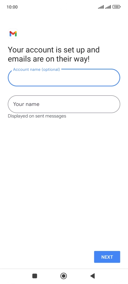 Press Your name and key in the required sender name.