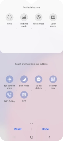 Press the NFC icon to turn the function on or off.