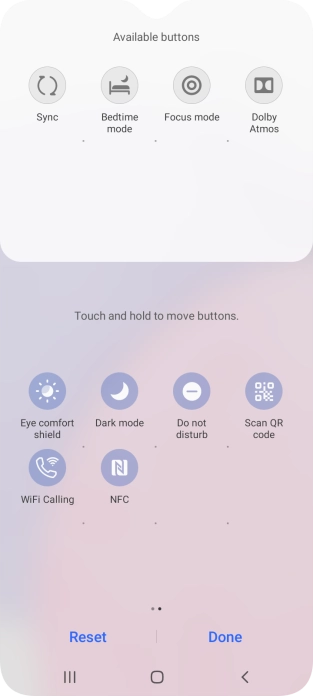 Press the NFC icon to turn the function on or off.