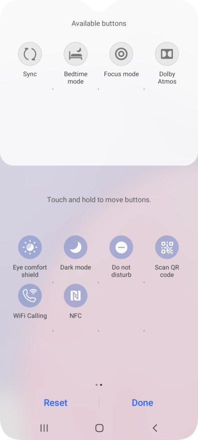 Press the NFC icon to turn the function on or off.