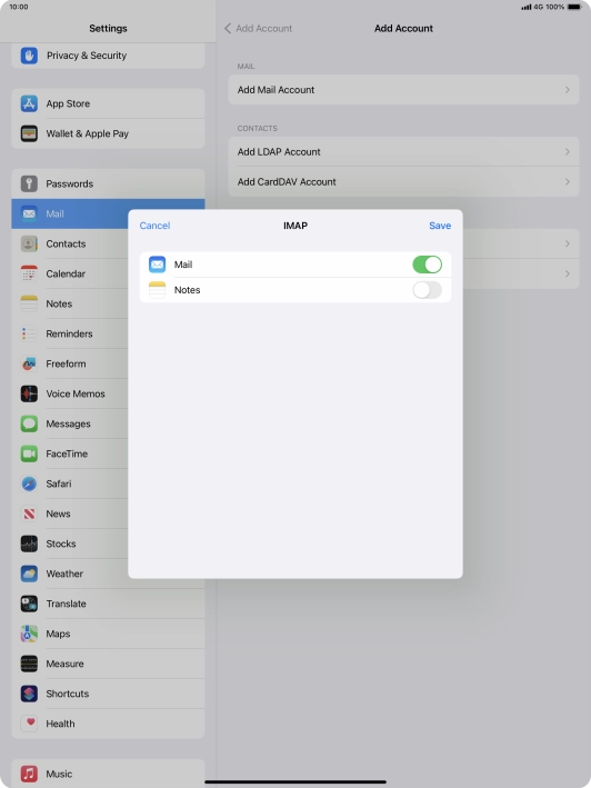 Press Save. Your email account has now been set up. To select more settings for incoming and outgoing server, proceed with the following steps. Press Save. Your email account has now been set up. To select more settings for incoming and outgoing server, proceed with the following steps.