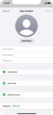 Press First name and key in the first name.