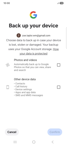 Press the fields next to the required data types to select them.