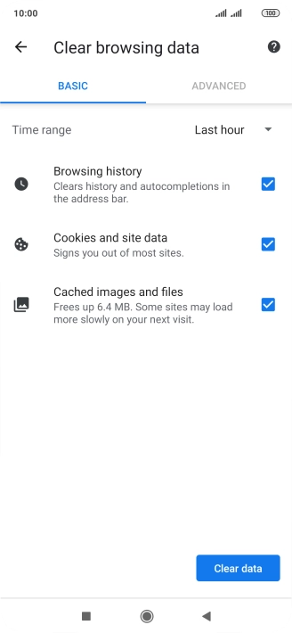 Press the fields next to the required data types.