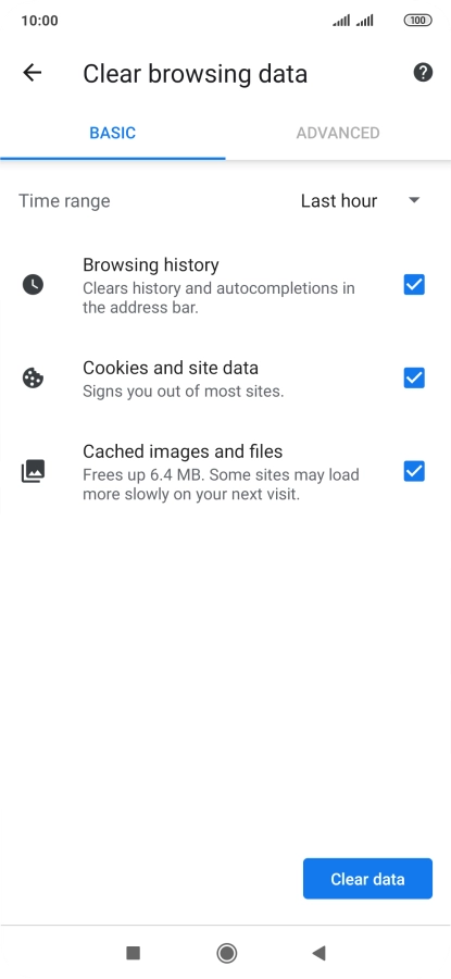 Press the fields next to the required data types.
